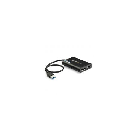Adaptador Startech Usb 3.0 A 2X Displayport Negro Usb32Dp24K60
