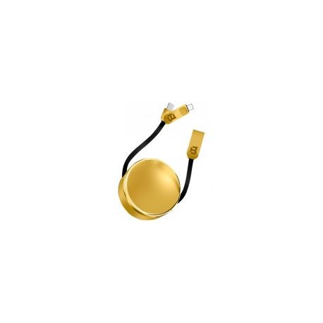 Cable Dual Micro Usb/Lightning Blackpcs Retractil Oro 1M Cagmlpr-3