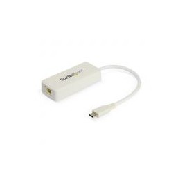Adaptador Usb Tipo C A Etherne T Con Puerto Usb Extra Blanco