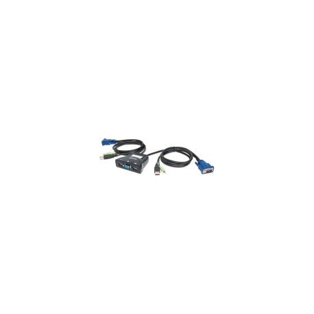 Mux Kvm Mini Usb 2:1 Manhattan Con Cables + Audio 151245