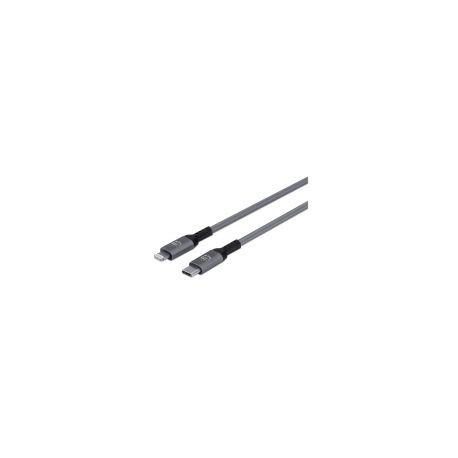 Cable Usb-C A Lightning Manhattan Gris Carga Y Sincroniza (394208)