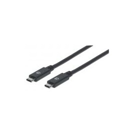 Cable Usb Manhattan Tipo C Macho-Macho 1M Negro V3.1 354868