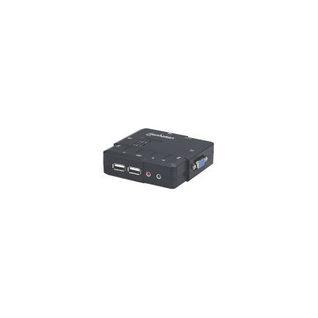 Switch Mux Kvm Desktop Manhattan Usb 2:1 Con Cables+Audio 151252
