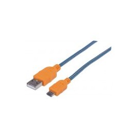 Cable Manhattan Usb 2.0 A - Micro B 1.0M Azul/Naranja 394024