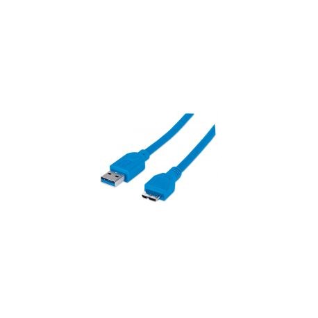 Cable Manhattan Usb 3.0 A Macho - Micro B Macho 1.0M Azul 393898