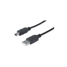 Cable Manhattan Usb A Macho - Mini B Macho 1.8M Negro 333375