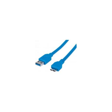 Cable Usb 3.0 A Micro B Manhattan 2Mts Azul 325424