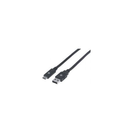 Cable Usb Manhattan Tipo C - A Macho 2.0 Mts Negro V3.1 Gen1 354974