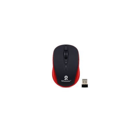 Mouse Brobotix Optico Inalambrico Usb 1600Dpi Negro Rojo 963159