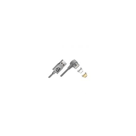 Cable Dual Micro Usb/Lightning Blackpcs Plata 1M Lateral Casmlpml-2