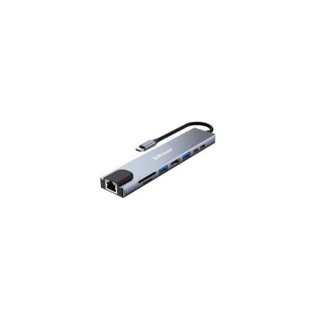 Docking Station Brobotix Usb-C Usb 3.0 Sd Micro Sd Hdmi Rj-45 Plata 6000700