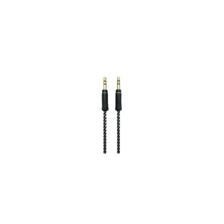 Cable Stereo Brobotix 1Mts Nylon 1 M M/M Negro Nylon Auxiliar 180389-4
