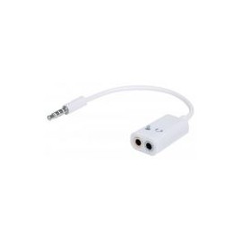 Adaptador 3.5Mm - Audio/Microfono Manhattan, Color Blanco, 354561