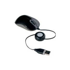 Targus Mini Mouse Optico De Viaje  Retractil Usb Negro Amu75Us