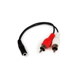 Cable De Audio Startech Mini 3.5Mm A 2X Rca 15Cm Negro Mufmrca