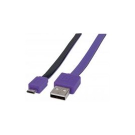 Cable Usb Manhattan V2.0 A-Micro B 1.0M Plano Negro/Morado 391368