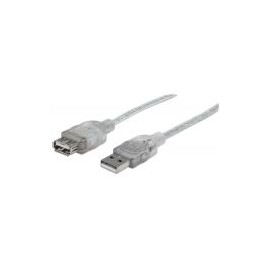 Cable Usb V2.0 Manhattan Ext. 4.5M Plata 340502