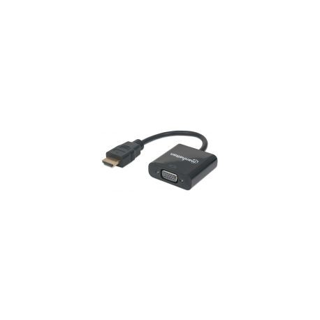 Convertidor Manhattan Hdmi A Vga Negro Bolsa 151467