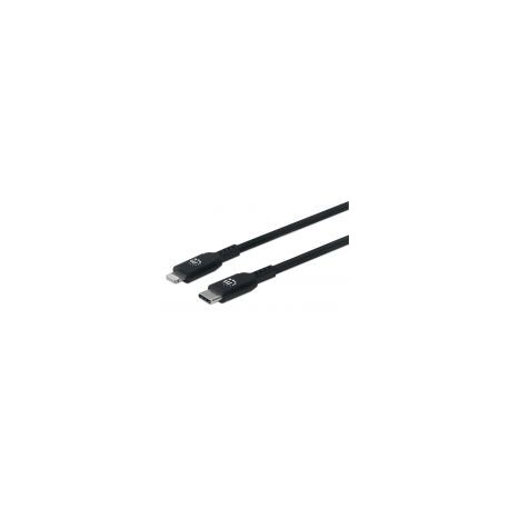 Cable Usb-C A Lightning Manhattan  (394192) Negro Carga Y Sincroniza