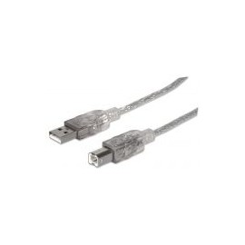 Cable Usb Manhattan V2.0 A-B 5.0M Plata 345408