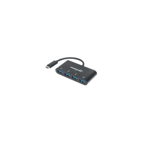 Hub Usb C Manhattan A 4 Ptos V3.1 Negro 162746