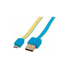 Cable Usb Manhattan V2.0 A-Micro B 1.0M Plano Azul/Amarillo 391436