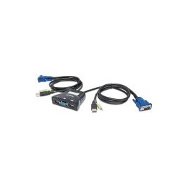 Mux Kvm Mini Usb 2:1 Manhattan Con Cables + Audio 151245
