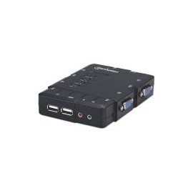 Mux Kvm Mini Usb 4:1 Manhattan Con Cables + Audio 151269