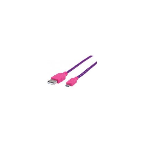 Cable Manhattan Usb 2.0 A - Micro B 1.0M Rosa/Morado 394048
