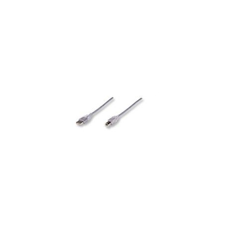 Cable Usb V2.0 Manhattan A-B  4.5M Plata 340465