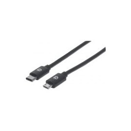 Cable Manhattan Usb C Macho A Micro Usb B Macho 2M Negro 354967