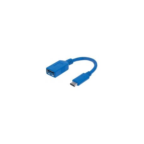 Cable Manhattan Usb 3.1 C Macho A Usb 3.0 A Hembra 15Cm Azul 353540