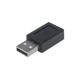 Adaptador Manhattan 354653 Usb Macho A Usb C Hembra Negro