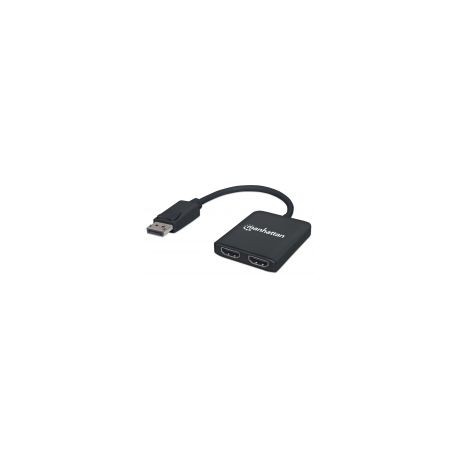 Video Splitter Manhattan Displayport 1Dp In:2Hdmi Out Usb/Mst 152716