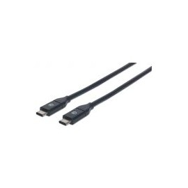 Cable Usb-C Manhattan V3.1, C-C 1.0M Negro 353526