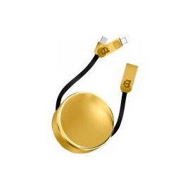 Cable Dual Micro Usb/Tipo C Blackpcs Oro 1M Cagmcpr-3