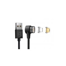 Cable Dual Micro Usb/Lightning Blackpcs Negro 1M Lateral Cablmlpml-2