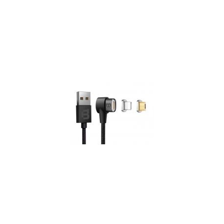 Cable Dual Micro Usb/Lightning Blackpcs Negro 1M Lateral Cablmlpml-2