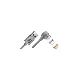 Cable Dual Micro Usb/Lightning Blackpcs Plata 1M Lateral Casmlpml-2