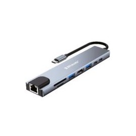 Docking Station Brobotix Usb-C Usb 3.0 Sd Micro Sd Hdmi Rj-45 Plata 6000700