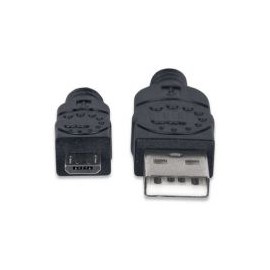 Cable Manhattan Usb A Macho - Micro B Macho 0.5M Negro 393867