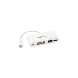 Hub Concentrador Startech Usb 3.0 1X Rj-45 1X Dvi-I Blanco