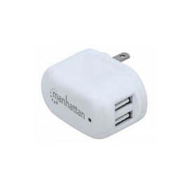 Cargador De Pared Manhattan Usb 2 Ptos 2.1A Total O 1A X Pto 101738