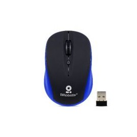 Mouse Brobotix Optico Inalambrico Usb 1600Dpi Negro Azul 963142