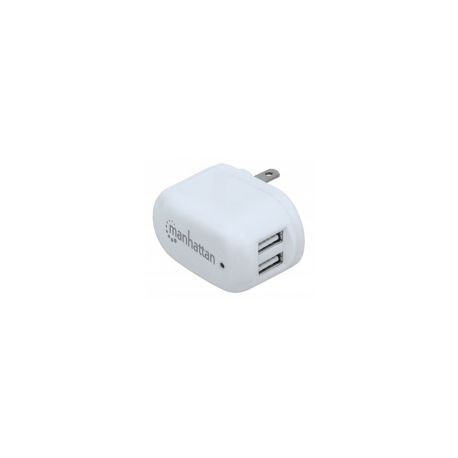Cargador De Pared Manhattan Usb 2 Ptos 2.1A Total O 1A X Pto 101738