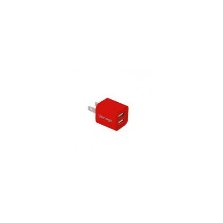 Cargador De Pared Vorago Au-106 Rojo Con 2 Puertos Usb Blister
