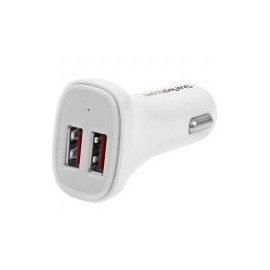 Cargador De Coche Usb De Dos Puertos 24W 12V Blanco