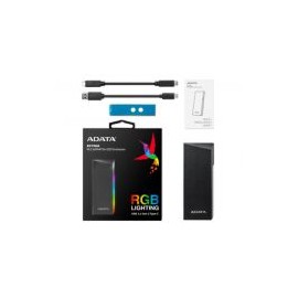 Gabinete Adata Ec700G Para Ssd Y Disco Duro Externo M.2 Sata Usb 3.2 C Negro/Rgb Aec700Gu32G2-Cgy