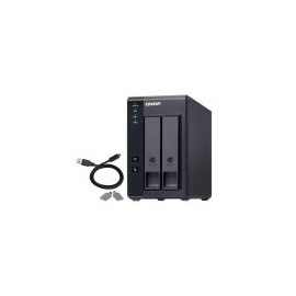 Gabinete Qnap De Expansion De Almacenamiento Nas 2 Bahias 3.5" Sata Ii Y Iii Usb 3.1 Negro Tr-002