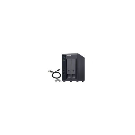 Gabinete Qnap De Expansion De Almacenamiento Nas 2 Bahias 3.5" Sata Ii Y Iii Usb 3.1 Negro Tr-002